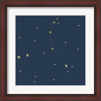 Framed Night Sky Navy and Gold Pattern 05A