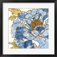 Camilles Peony II Indigo Framed Print