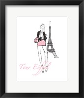French Chic I Pink on White Framed Print