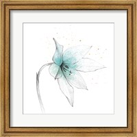 Framed 'Teal Graphite Flower VIII' border=