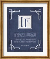 Framed If by Rudyard Kipling - Ornamental Border Blue
