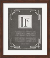 Framed If by Rudyard Kipling - Ornamental Border Gray