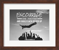 Framed Encourage One Another - Celebrating Team Grayscale