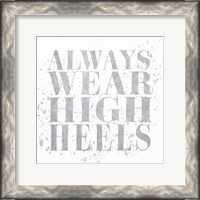 Framed Shoe Fetish Quotes II Light Silver