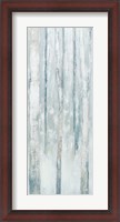 Framed Birches in Winter Blue Gray Panel III