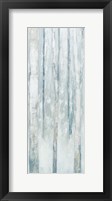 Birches in Winter Blue Gray Panel III Framed Print