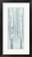 Framed Birches in Winter Blue Gray Panel I