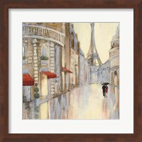 Framed 'Touring Paris Couple III' border=