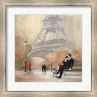 Framed Romantic Paris I Red Jacket