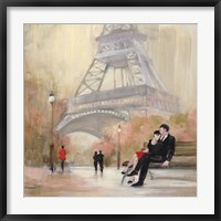 Framed Romantic Paris I Red Jacket