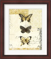 Framed Golden Bees n Butterflies No 2