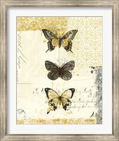 Framed Golden Bees n Butterflies No 2