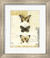 Framed 'Golden Bees n Butterflies No 2' border=