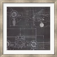 Framed Plane Blueprint III No Words Post