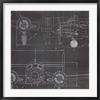 Framed Plane Blueprint III No Words Post