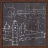 Framed Plane Blueprint II No Words Post