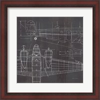 Framed Plane Blueprint II No Words Post
