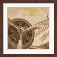 Framed Travel by Air II Sepia No Words