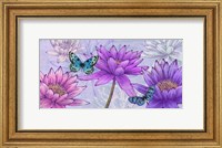 Framed Nympheas and Butterflies