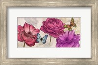 Framed Roses and Butterflies (Neutral)