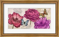 Framed Roses and Butterflies (Neutral)