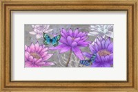 Framed Nympheas and Butterflies (Ash)