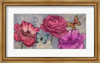 Framed Roses and Butterflies (Ash)