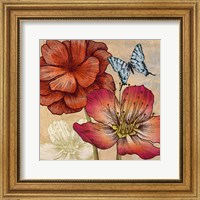 Framed Flowers and Butterflies (detail)