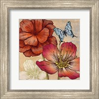 Framed Flowers and Butterflies (detail)