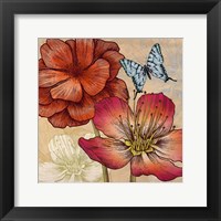Framed Flowers and Butterflies (detail)