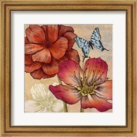 Framed Flowers and Butterflies (detail)