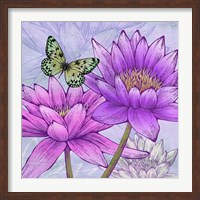 Framed Nympheas and Butterflies (detail)