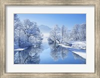 Framed Winter landscape at Loisach, Germany