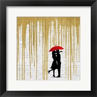 Framed Romance in the Rain (Gold, detail)