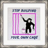 Framed Chimp in Cage