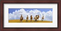 Framed Herd of Wild Horses (detail)