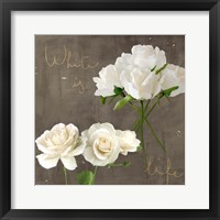 Framed 'White Roses' border=