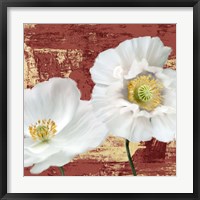 Framed Washed Poppies (Red & Gold) I