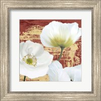 Framed Washed Poppies (Red & Gold) II