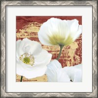Framed 'Washed Poppies (Red & Gold) II' border=
