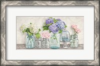 Framed Flowers in Mason Jars