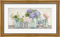 Framed Flowers in Mason Jars