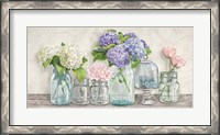 Framed Flowers in Mason Jars