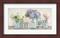 Framed Flowers in Mason Jars