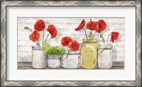 Framed Poppies in Mason Jars