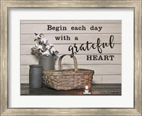 Framed Begin Each Day with a Grateful Heart