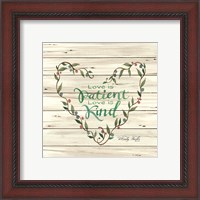 Framed 'Love is Patient Heart Wreath' border=