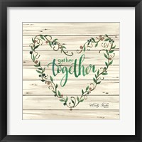 Framed 'Gather Together Heart Wreath' border=