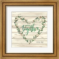 Framed 'Gather Together Heart Wreath' border=
