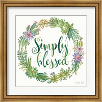Framed Simply Blessed Succulent Wreath